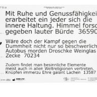 Reading plate in German – reciprocally printed (Verdana)