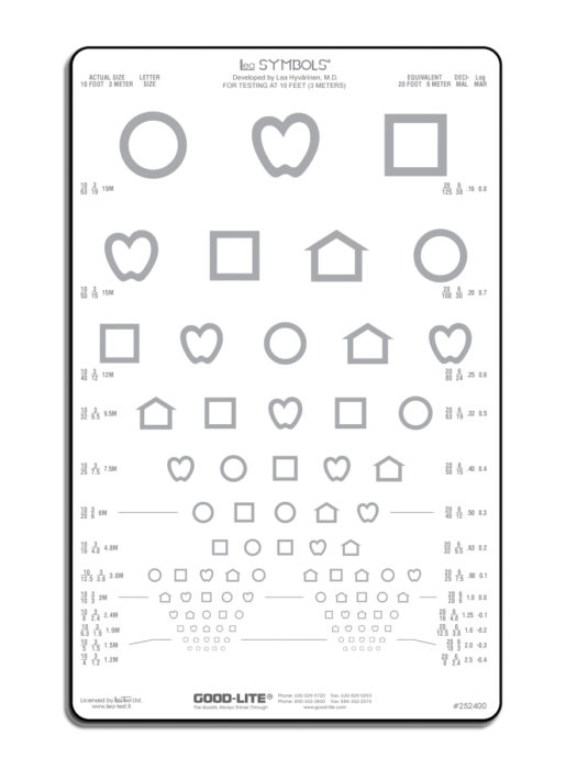 LEA SYMBOLS® Low Contrast chart – 2.5 %